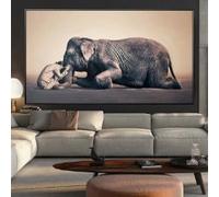 ZHUOYA Tableau moderne de style zen, éléphant noir et blanc, sur toile, impression et affiche (40 x 80 cm, sans cadre) - Décoration murale pour salon ou bureau