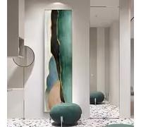 ZHUOYA Tableau mural abstrait doré minimaliste moderne, affiche imprimée sur toile HD, idéale pour la décoration de la maison, du salon ou de l'entrée (20 x 60 cm avec cadre intérieur).