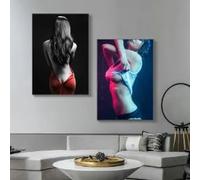 ZHUOYA Tableau sur toile, affiche et estampe d'art moderne, tableau représentant des femmes sexy, décoration murale pour salon, chambre à coucher (60 x 90 x 2 cm/cadre)