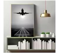 ZHUOYA Toile nordique, décoration d'intérieur, avion au décollage, peintures murales, impressions HD, affiche créative d'hôtel, modulaire pour chambre, 40 x 60 cm, sans cadre
