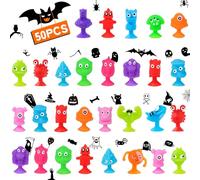 ZHUOYOU Cadeau Anniversaire Enfants, 50 Pièces Petit Cadeau Anniversaire Enfants Invites, Mini Monster Jouets à Ventouse, Halloween, Stuffers Noël, Prix du Trésor Cadeau pour Fille Garçon