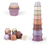 ZHUOYOU Jouet Tasse à Empilable pour 12 18 Mois Bébé,8 Pièces Cubes Empilables Gobelet Empilables pour Filles,Enfant Construction Jeux Gigognes Jeux Éducatif Cadeau pour 6+ Mois Garçons