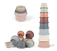 ZHUOYOU Tasse à Empilable Bébé pour 12 18 Mois,8 Pièces Cubes Empilables Gobelet Empilables,Éducatif Cadeau pour 6+ Mois Garçons Filles,Enfant Construction Jeux Gigognes Jeux