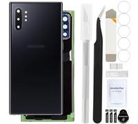 ZHUROUPU 14 pcs arrière arrière de Couverture arrière en Verre de Remplacement du Couvercle du boîtier de la Porte du boîtier avec du Ruban adhésif, pour Samsung Note 10+ Plus (Aura Black)