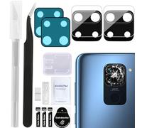 ZHUROUPU 2 Emballage arrière arrière de la caméra arrière de la caméra de Remplacement Compatible avec pour Xiaomi pour Redmi Note 9, kit de réparation adhésif et Professionnel (6,53 "/ Noir)