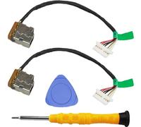 ZHUROUPU 2 Pcs Câble d'alimentation DC Remplacement du Port de Charge pour HP Pavilion 799749-S17 799749-Y17799749-F17 799749-T17, Câble Remplacement du câble avec Les Courroies et Les Tournevis