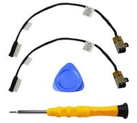 ZHUROUPU 2 PCS Cal Porter Jack Charging Port Socket PLIG in Cable avec Remplacement des Fil pour Dell Inspiron 15 17 5000 5767 5565 5567 P/N: 0R6RKM R6RKM (Noir)