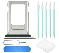 ZHUROUPU 9 po in 1 SIM SIM Card Tray Slot SOPPLACEMENT avec Anneau en Caoutchouc imperméable, Plateau de Carte SIM Open Eject Pin pour iPhone 13 / 13Mini (6,1 ") (Starlight, Single SIM)