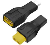 ZHUROUPU Adaptateur USB C vers XT60, connecteur de Charge sans Fil mâle Type C 100 W 20 V 5 A vers mâle XT60, convertisseur sans Fil Femelle vers Femelle pour Moniteur FPV (2 pièces)
