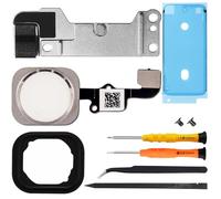 ZHUROUPU Bouton d'accueil de Remplacement pour iPhone 6S/6S Plus, Fingerprint Touch ID Flex Cable Connector Accessoire pour A1700 A1633 A1634 A1699 avec Joint en Caoutchouc (Argent)