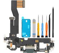 ZHUROUPU Câble flexible de remplacement port de charge pour iPhone 12/12 Pro 2020 6,1 pouces, connecteur de station d'accueil USB, carte de chargeur/prise audio/microphone pour iPhone 12/12 Pro (noir)