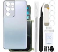 ZHUROUPU Couvercle arrière en Verre de la Couverture du Couvercle du Couvercle du boîtier Panneau de Porte avec Objectif et Ruban adhésif préinstallé, pour Samsung pour Galaxy S21 Ultra