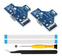 ZHUROUPU JDS-001 / JDM-001 Remplacement Micro USB Charging Adaptateur Réparation de réparations Pièce Circuit avec câble Flexible à 14 Broches et lumière LED pour Le contrôleur pour PS4