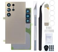 ZHUROUPU pour Galaxy S24 Ultra 6,8 Pouces Remplacement de la Coque arrière en Verre, boîtier de Batterie arrière pour Samsung Galaxy Ultra S24 SM-S928B avec adhésif préinstallé (Gris)