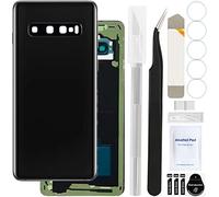 ZHUROUPU pour Samsung pour Galaxy S10 arrière de Couverture arrière en Verre de Remplacement du Couvercle de la Porte du boîtier avec lentilles et Le Ruban de caméra préinstallé (Prism Black)