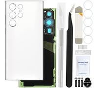 ZHUROUPU pour Samsung pour Galaxy S22 Ultra arrière de Couverture arrière de la Couverture de Remplacement de la Porte de la Porte de logement avec lentille et Ruban adhésif préinstallé de la caméra