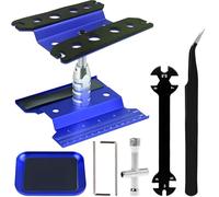 ZHUROUPU Support de Travail pour Voiture RC en Alliage d'aluminium, Rotation à 360 degrés, Levage/abaissement, Poste de Travail de réparation avec bac à vis pour 1/8, 1/10, 1/12, 1/16 (Bleu)