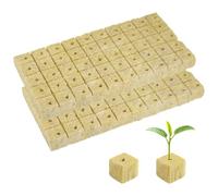 Zhushishunyi 50 PcsCubes de Laine de Roche à 50 Alvéoles, Cubes de éponge de Culture Hydroponique, 25 x 25 x 25 mm Cubes de Culture Hydroponie de Plantation pour Cultures Hors-Sol de semis en Serre