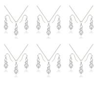 ZHUWE Parure de bijoux I Can't Say I Do Without You | Parure de bijoux pour demoiselle d'honneur pour femme plaqué or 18 carats ou or rose avec collier et boucles d'oreilles en oxyde de zirconium pour