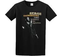 ZHUWWQU Men's Serge Gainsbourg Thtre des Capucines 1963 Cotton T Shirt T-Shirts à Manches Courtes(Small)