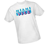 ZHUWWQU TV Show Logo - Miami Vice Adult T-Shirt T-Shirts à Manches Courtes(Large)