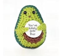 ZhuXIXILiang Positive Brocoli patate Positive Mini Poupée en Peluche Brocoli Cadeaux Poupée Positive en Tricot Déco Maison Fun et Inspirante Idee Cadeau Femme(Avocat)