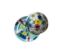 zhuyanbo007 Beurrier, Beau beurrier en céramique peint à la main avec couvercle, récipient beurre, plateau de rangement rond, assiette friandises