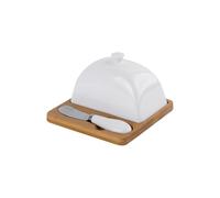 zhuyanbo007 Beurrier, Beurrier en porcelaine blanche avec cuillère à beurre, garde-beurre de comptoir for la cuisine