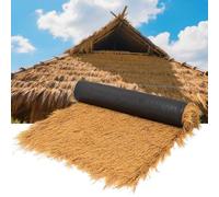 ZHWFDC Toit en herbe de paille artificielle, palmier synthétique ignifuge, rouleau de toit de paille mexicain, utilisé pour Tiki, chalet, plage, jardin tropical hawaïen (jaune clair, 1 x 10 m)