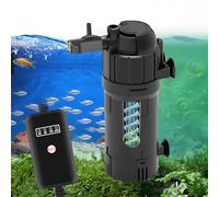Zhwidnerso Filtre interne d'aquarium avec stérilisateur UV qui transforme l'eau verte en eau claire pour aquarium de 15 à 80 L, filtres réglables 5 en 1 pour aquariums avec débit et direction