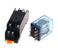 ZHWTISNPE Lot de 10 Relais intermédiaires électromagnétiques Miniatures MY2P HH52P MY2NJ DPDT avec Base Prise LED AC 110 V 220 DC 12 24(DC,48V)