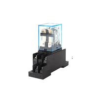 ZHWTISNPE Lot de 10 Relais intermédiaires HH62P LY2NJ A, Micro électromagnétique AC/DC 12 V/24 V AC 110 V/220 V/380 avec Socle à 8 Broches PTF08A(with Socket,AC 24V)