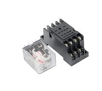ZHWTISNPE Lot de 20 Petits Relais Puissance électromagnétiques MY4NJ HH54PL AC 12 V, 24, 36, 48, 110, 220, 380, Bobine 4 NO, NC, Rail DIN 14 Broches + Base(DC,36V)