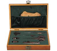 ZHXH Kit de Ciseaux à Broder, Ciseaux Vintage de Style Européen, Outils de Couture Vintage Complets, Ciseaux de Couture Antiques avec Boîte à Aiguilles à Coudre pour Travaux Manuels, Coupe(Bronze)