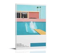 ZHXIAOLDE A Bigger Splash - David Hockney Poster décoratif sur toile pour salon, chambre à coucher, art mural, impression photo, moderne, décoration de salle familiale, 60 x 90 cm