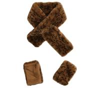 zhxinashu Ensemble Bonnet, Echarpe et Gants Femme, Ensemble de 2 Pièces Composé d'une Echarpe Leopard et Degants Femme Hiver, Idéaux comme Cadeau Noel ou Cadeau Anniversaire(Marron)