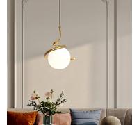 zhxinashu Suspension Luminaire, Lampe Pendante Boule en Verre, Globe Luminaire, Luminaire Plafonnier Moderne, Luminaires Intérieur pour la Chambre à Coucher, Le Chevet, Le Salon(Or)