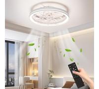 zhxinashu Ventilateur Plafond avec éclairage LED et Télécommande - Lumiere Chambre de 72W Réversible, Ventilateur de Plafond avec 6 Vitesses et Variateur d'intensité lumineuse pour salon (Blanc)