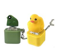 ZHXMALL Lot de 2 porte-clés Quaker, rechargeables, avec lumières et sons, clavier fidget pour anti-anxiété et nervosité, aide à la concentration (canard + grenouilles), Ducky + grenouilles, Ducky+