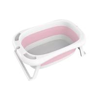 ZHXQRP Baignoire Pliable Multifonction avec Trous de Drainage et Thermomètre Encombrement Minimal for Chiots Petits Chiens Chats(Pink)