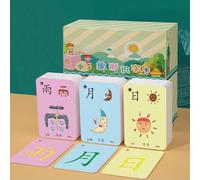 ZHXQRP Cartes à CaractèRes Chinois Symboles Pictographiques HiéRoglyphiques Alphabet Chinois Apprentissage Couleur Cartes MéMoire Flash éDition Pinyin