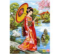 ZHXXFD Diamond Painting Strass Complet 40X50 Broderie Diamant Kit Complet Grand Format Femme Japonaise Diamant Painting Enfant Adulte Full Drill Art Kits,A3
