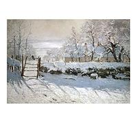 ZHXXFD Peinture Numero Adultes Enfants avec Cadre - numéro d'art - La Pie Claude Monet - Bricolage Peinture par Numero Paysage Loisirs Créatifs Paint by Numbers Kits(A56)