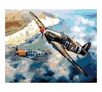 ZHXXFD Peinture Numero Avions De La Seconde Guerre Mondiale Sans Cadre,Kits De Peinture Par Numéros Pour Enfant Adulte,40X50cm Diy Kit De Peinture Avec Toile, Pinceaux Et Peinture Acrylique,A1