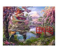 ZHXXFD Peinture par Numero Adulte Enfant avec Cadre 40X50Cm,Peinture A l'huile par Numéros Paysage du Mont Fuji Au Japon,DIY Paint by Numbers Kits sur Toile Loisirs Créatifs Adultes(D167)