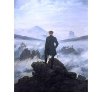 ZHXXFD Peinture Par Numero Adulte Enfant Paysage Tableaux Célèbres Sans Cadre 40X50CM Wanderer Über Dem Nebelmeer - Caspar David Friedrich,A4