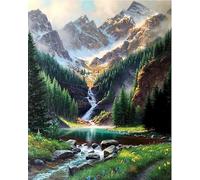 ZHXXFD Peinture Par Numero Adulte Paysage Cascade Forêt Montagne Sans Cadre 40X50Cm Kits De Peinture Acrylique Par Numéros Sur Toile Pour Enfants,A21