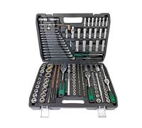 ZHYIBDE Coffret d'outils de mécanicien 216 pièces avec clé, douille, tournevis et pour la réparation voitures, motos vélos