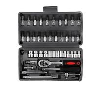 ZHYIBDE Coffret d'outils de réparation automobile 46 pièces - clés à douille, tournevis cliquet et outils main pour les réparations véhicules la maison