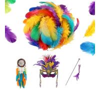 ZHYUAN 1000 pièces,Plume Decoration,Plumes Artisanales,Plume Loisirs Creatifs,Plumes ColoréEs,Plumes pour Le Bricolage,Convient pour Les Boucles d'oreilles,Les coiffes et Les Attrape-rêves DIY